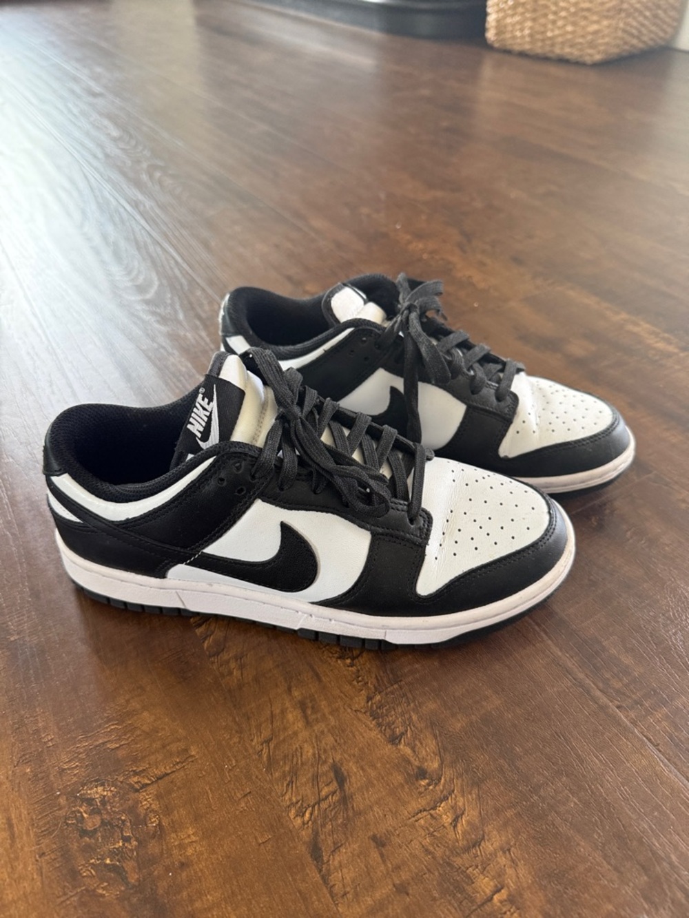 Black and white Nike Dunk low